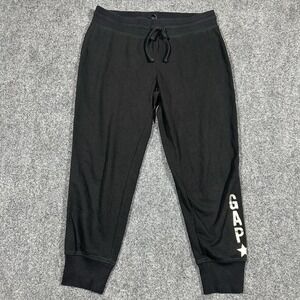 Gap Women Pant Size M‎ Black Athletic Casual Stretch Tapered Sweatpants Comfort